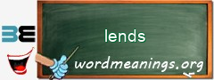 WordMeaning blackboard for lends